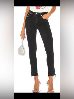 Agolde Black Straight Leg Jeans